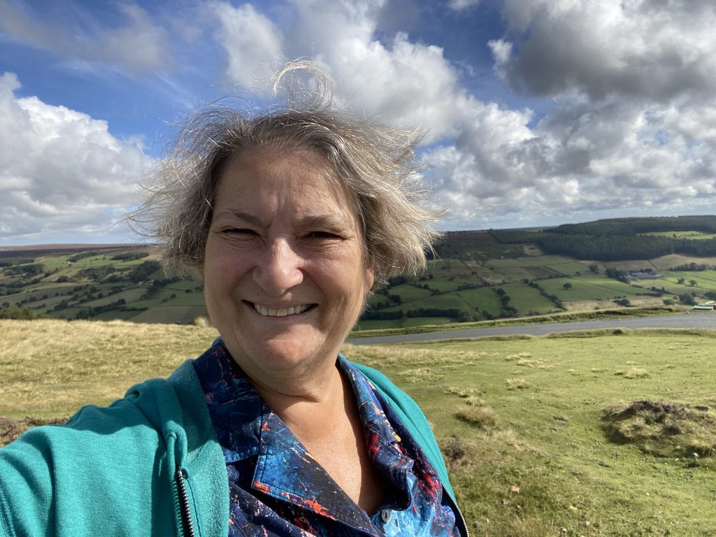 The author Carol Cram on the Yorkshire moors