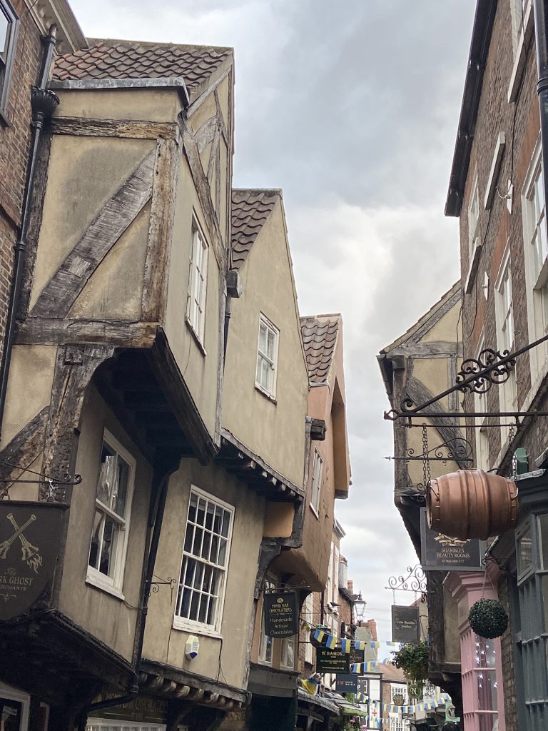The Shambles street--a narrow medieval street in York