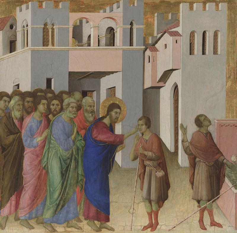 Duccio The Healing of the Man born Blind 1307/8-11 Egg tempera on wood, 45.1 x 46.7 cm National Gallery in London
