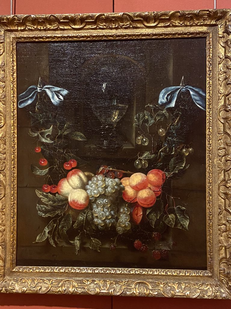 Still Life with a Garland of Fruit by Maria Tassaert - a still life from the 17th century Flanders