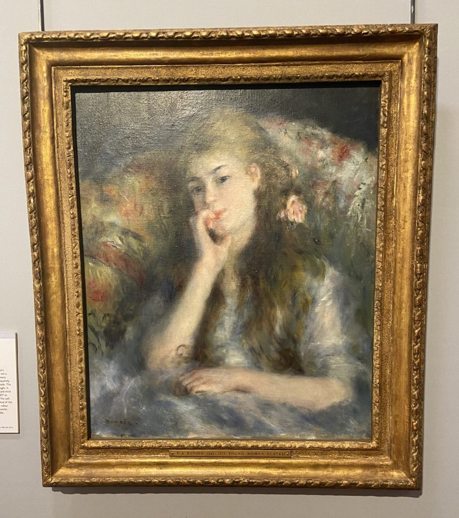 Painting called A Young Woman Seated by Pierre-Auguste Renoir