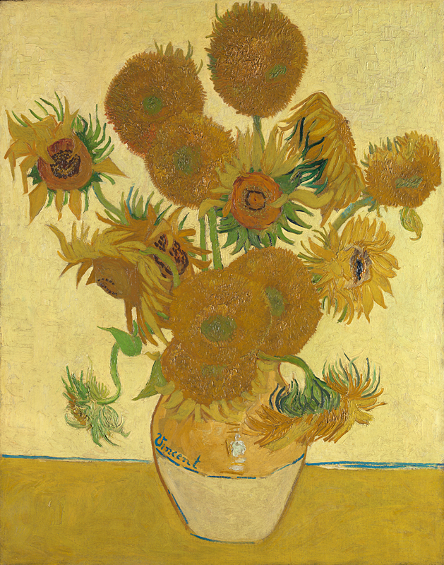 Vincent van Gogh Sunflowers 1888 Oil on canvas, 92.1 x 73 cm  at the National gallery in London