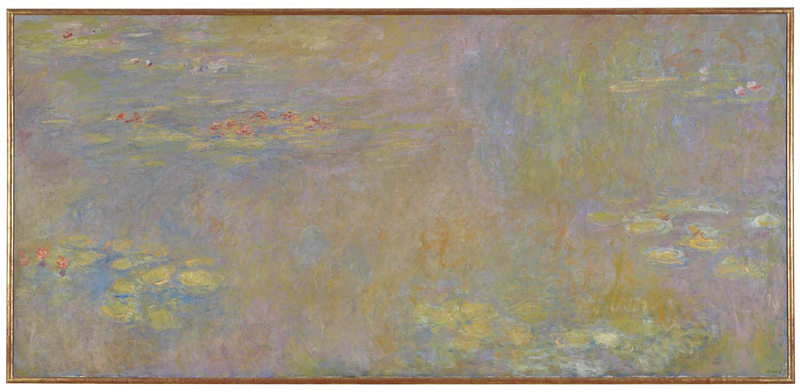Claude Monet Water-Lilies after 1916 Oil on canvas, 200.7 x 426.7 cm at the National Gallery in London
