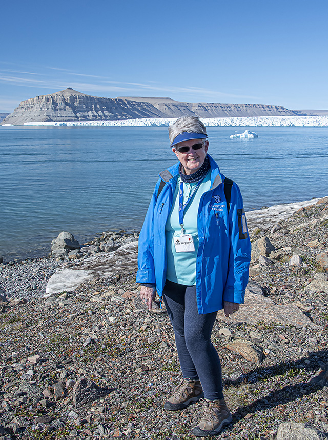 Guest poster Julie H. Ferguson in Croker Bay on a cruise to Canada's Arctic in 2022