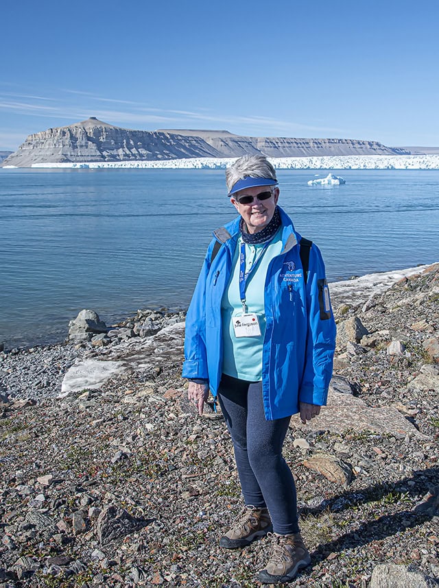 Guest poster Julie H. Ferguson in Croker Bay on a cruise to Canada's Arctic in 2022