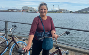 Carol Cram on a bike tour in Copenhagen