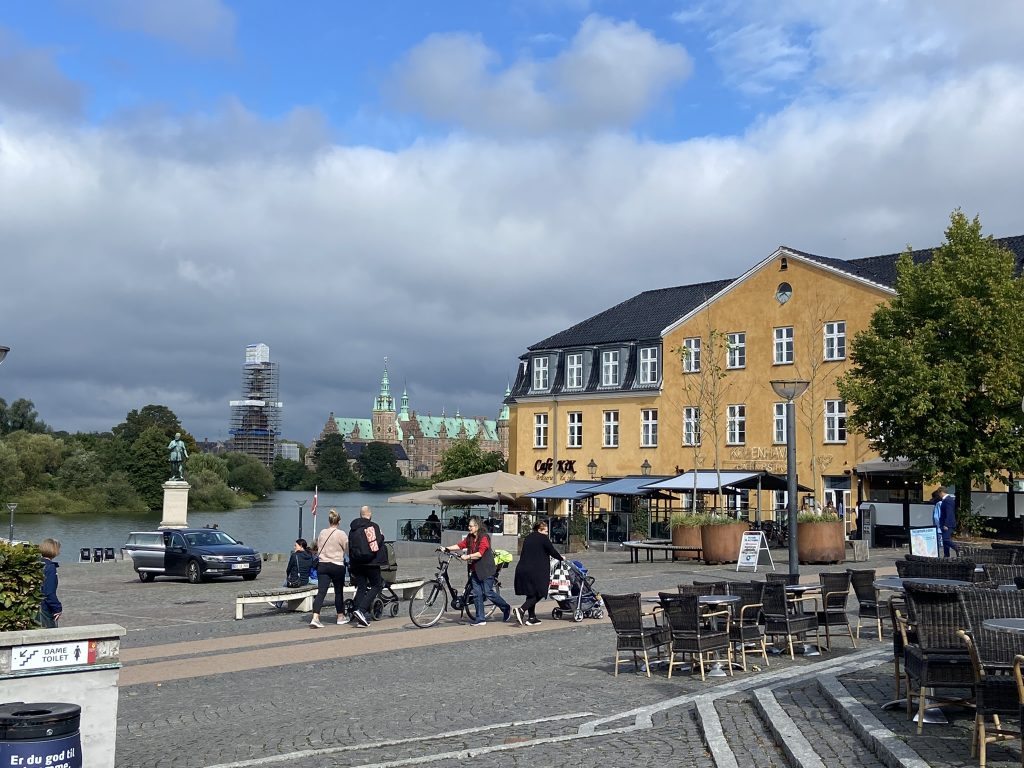 The charming town of Hillerød with the castle across the lake