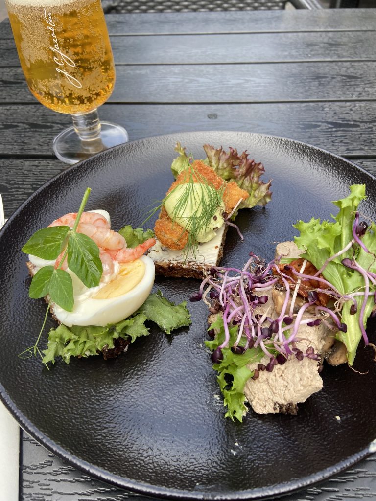 Three tastey smørrebrød for lunch in Helsingør