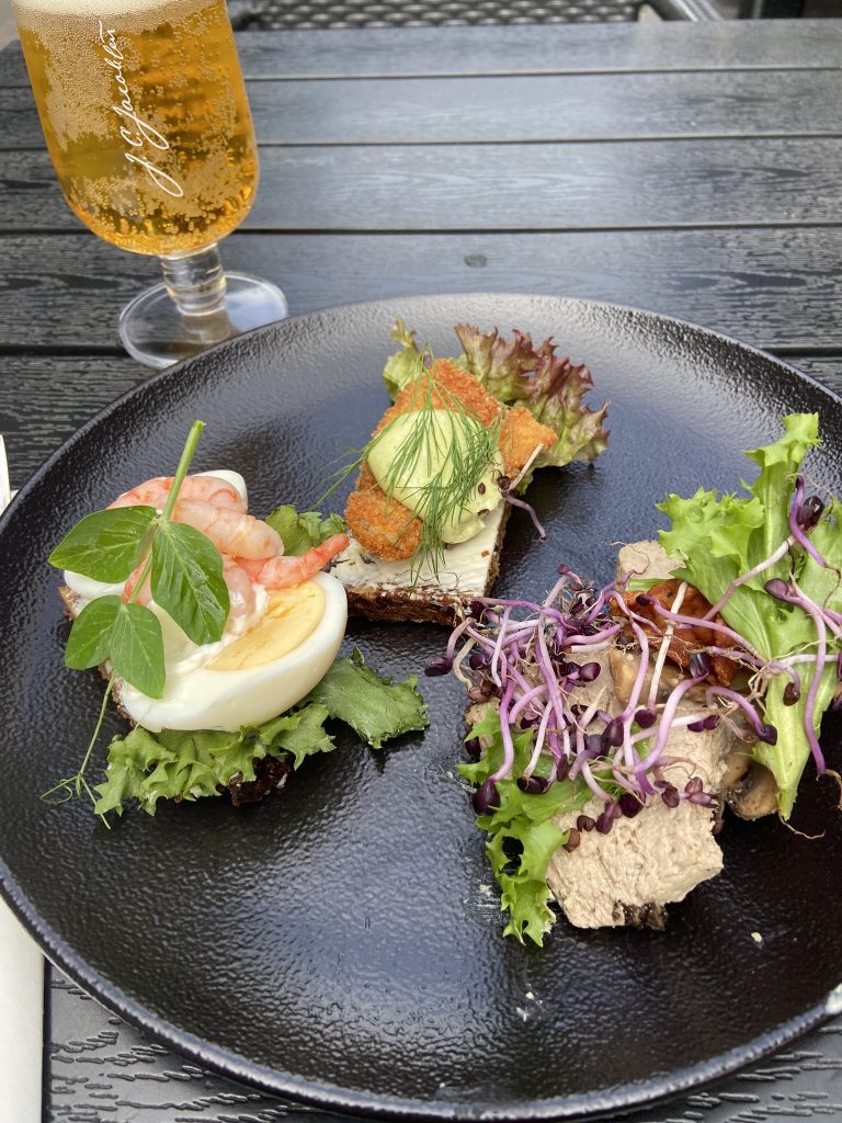Selection of open-faced sandwiches in Denmark - good option for eating well on a budget in Europe