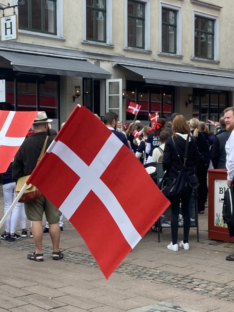 Danish flag as part of celebrations of the Golden Jubilee of the Queen