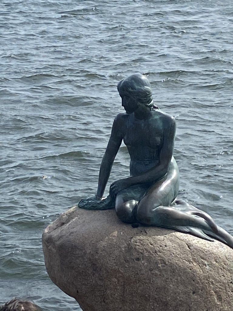 Statue of the Little Mermaid in Copenhagen Harbor