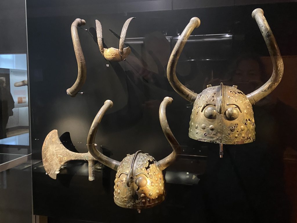 Viksø helmets from the Bronze Age at the Danish National Museum