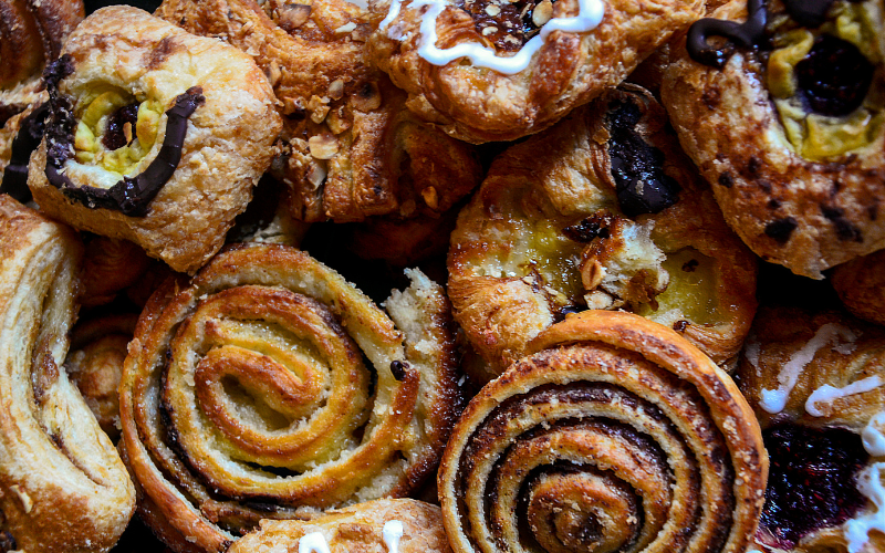 selection of danish pastries