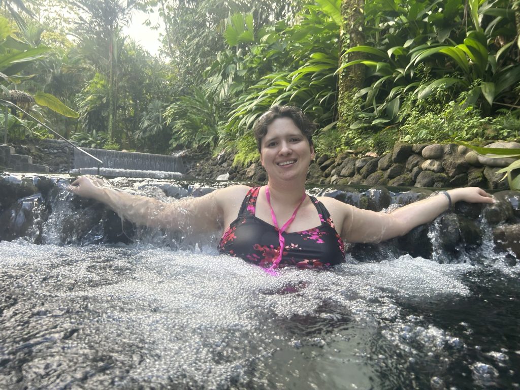 Julia Simpson at Tabacon Hot Springs Resort and Spa in La Fortuna, Costa Rica