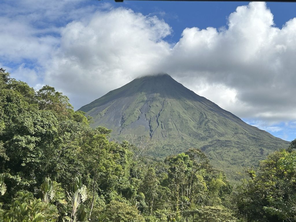 Arenal Volcano from balcony of room at Tabacon Hot Springs Resort & Spa