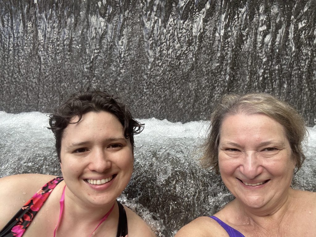Julia and Carol at Tabacon Hot Springs in La Fortuna Costa Rica