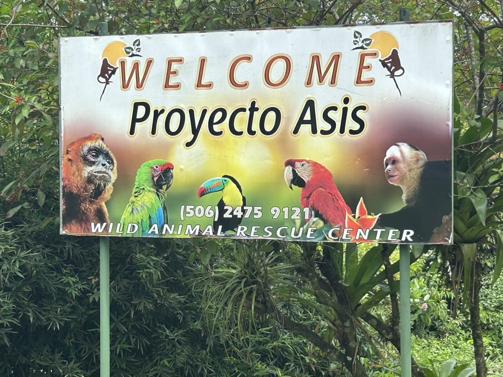 Proyecto Asis Wildlife refuge sign in Costa Rica