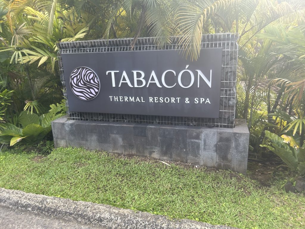 Sign at Tabacon Resort near La Fortuna in Costa Rica