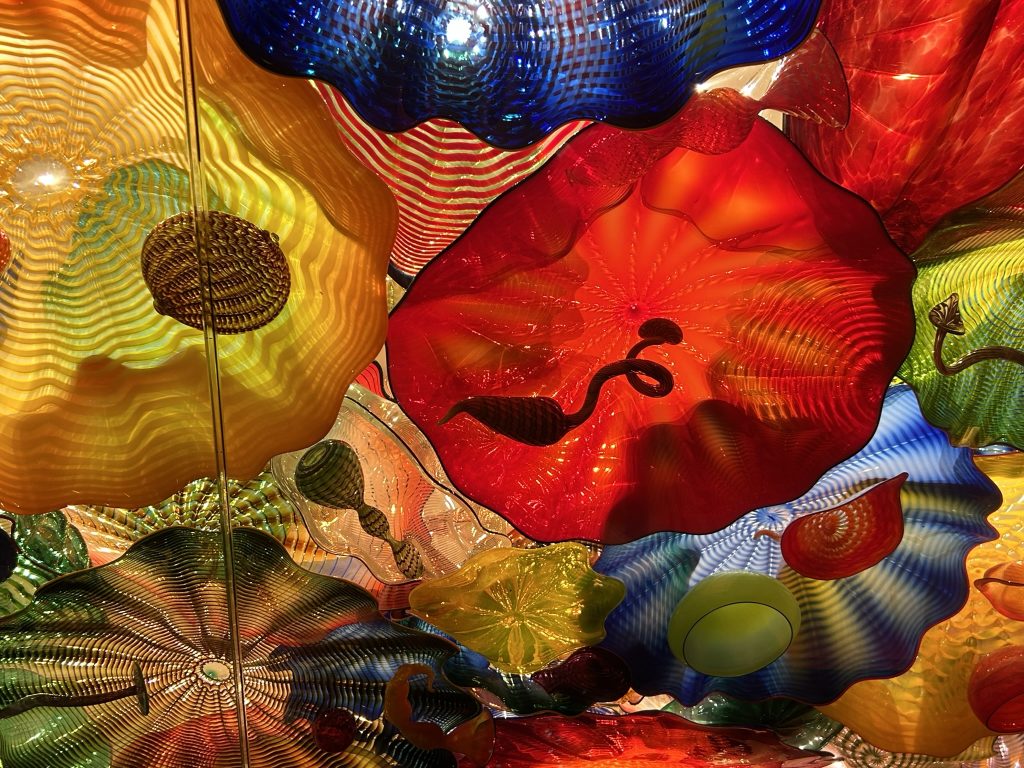 Persian ceiling pieces by Dale Chihuly at the Chihuly Garden and Glass in Seattle