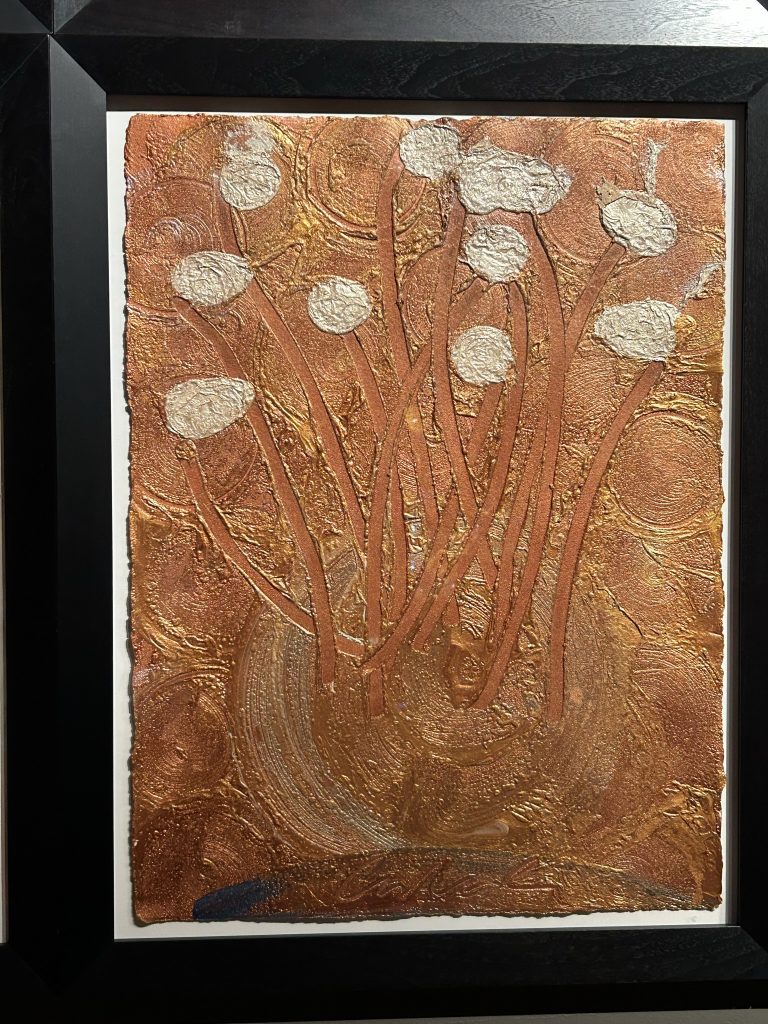 Chihuly drawing - copper colored fronds