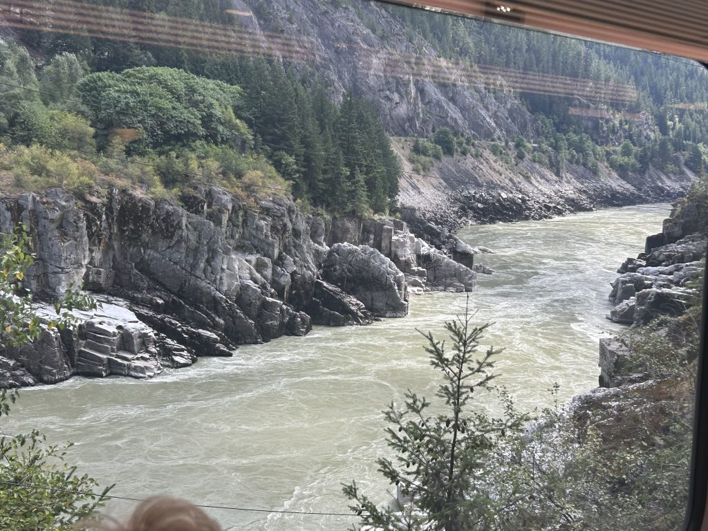 View of the Fraser River in British Columbia from the train