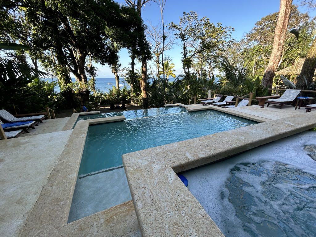 The infinity pool at Copa de Arbol resort