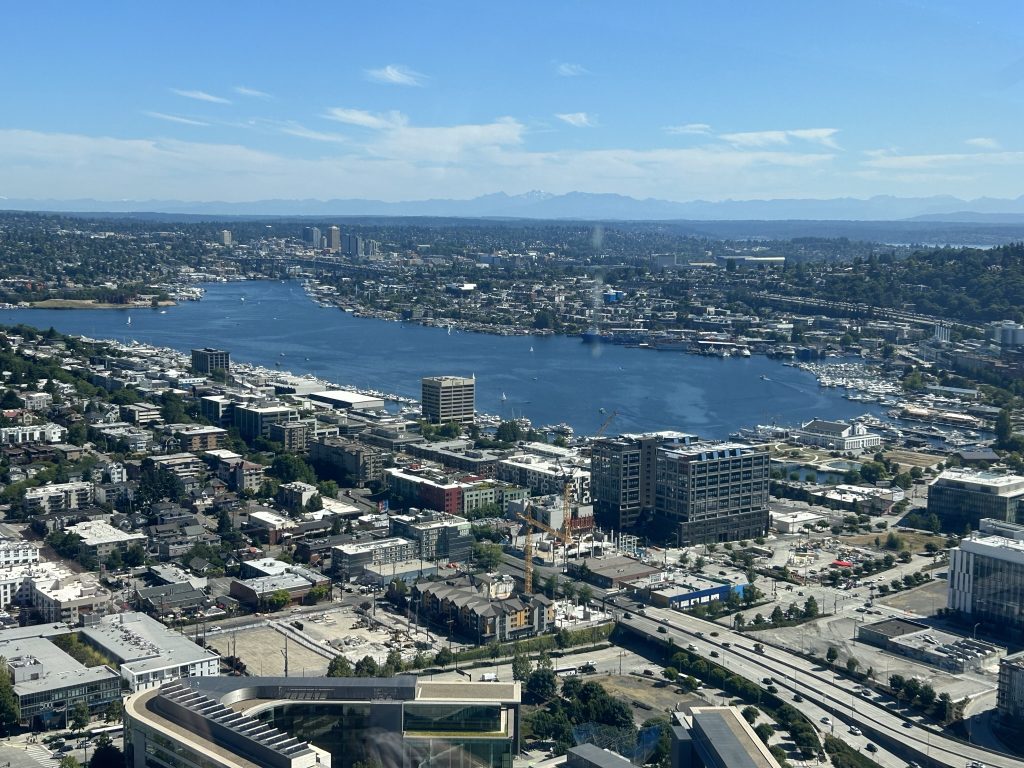 View of Lake Union from the Space Needle in Seattle