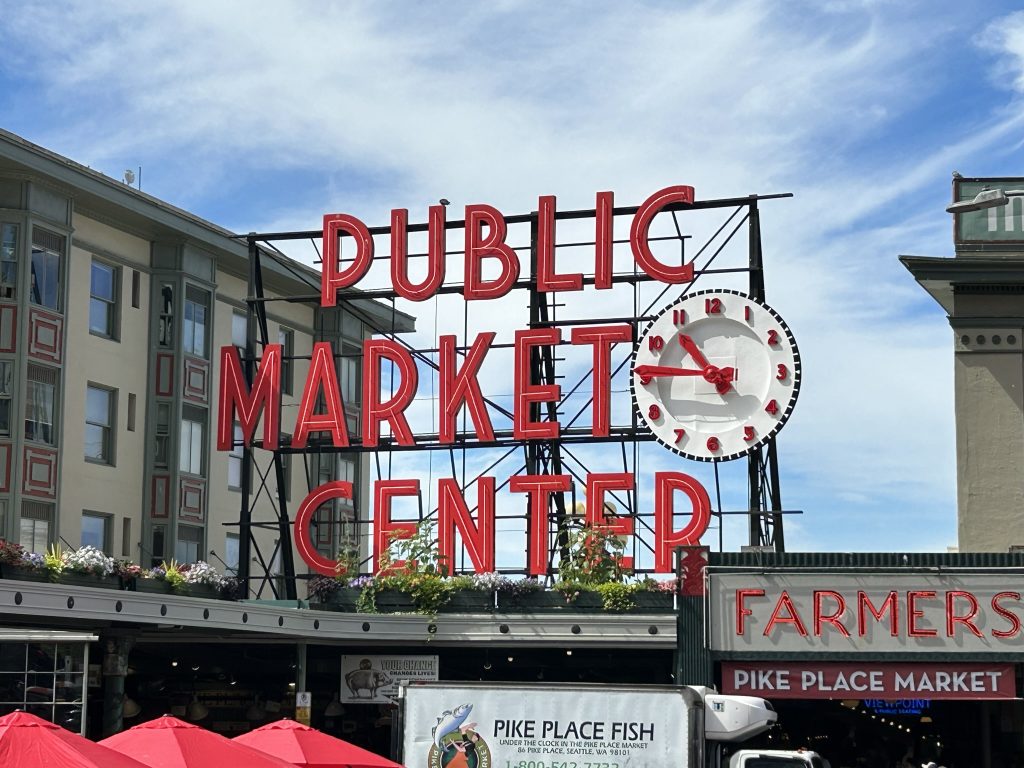 Public Market Center sign at Pike's Place Market in Seattle