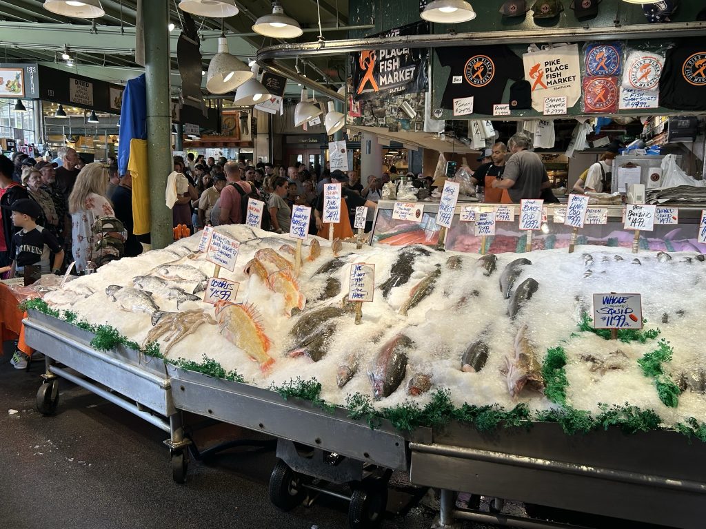 Fish stall at Pike's Place Market in Seattle