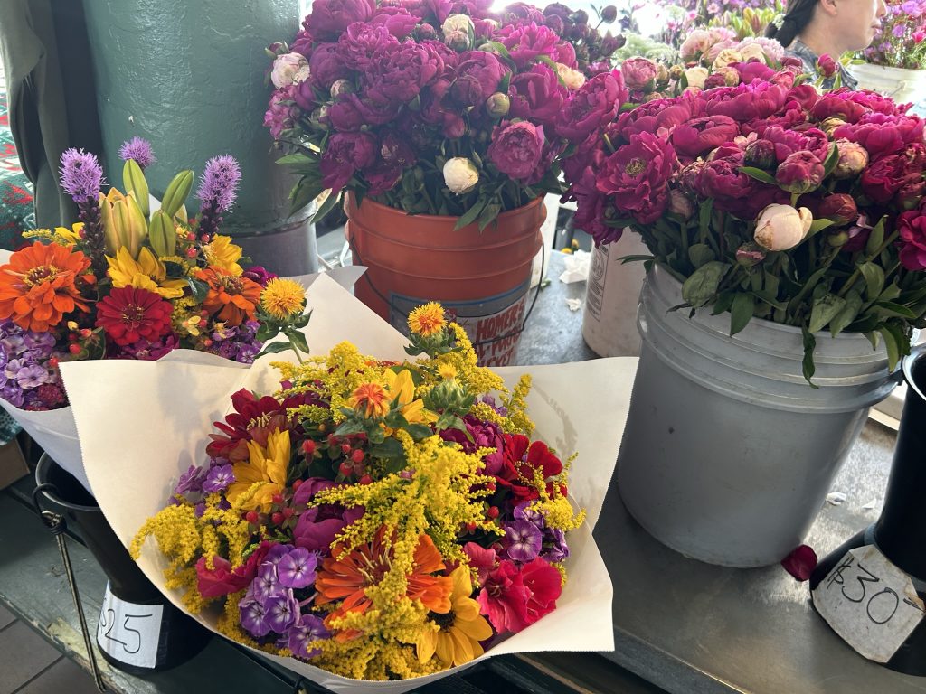 Flower stall at Pike's Place Market in Seattle