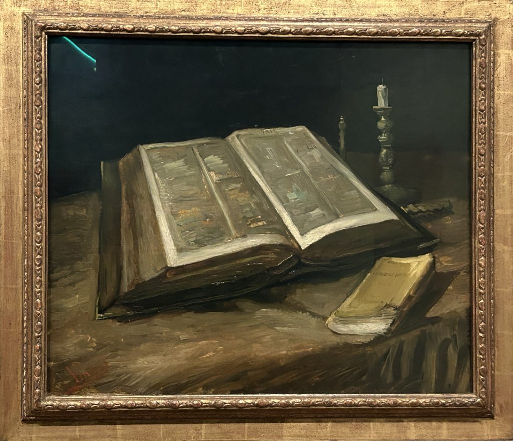 Bible and Zola painting by Van Gogh featured in The Van Gogh Museum in Amsterdam