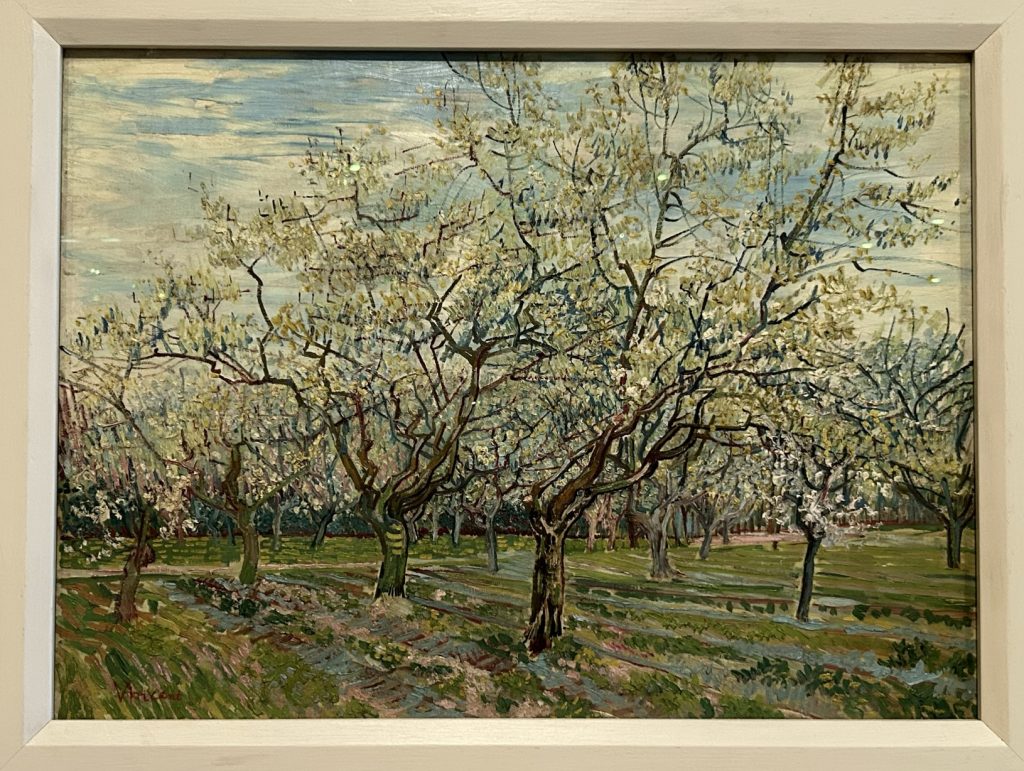The White Orchard painting by Van Gogh at the Van Gogh Museum in Amsterdam