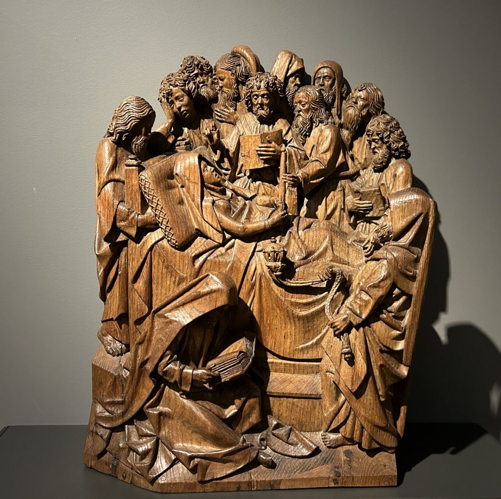 Wood sculpture of jesus and apostles in the Riiksmuseum in Amsterdam