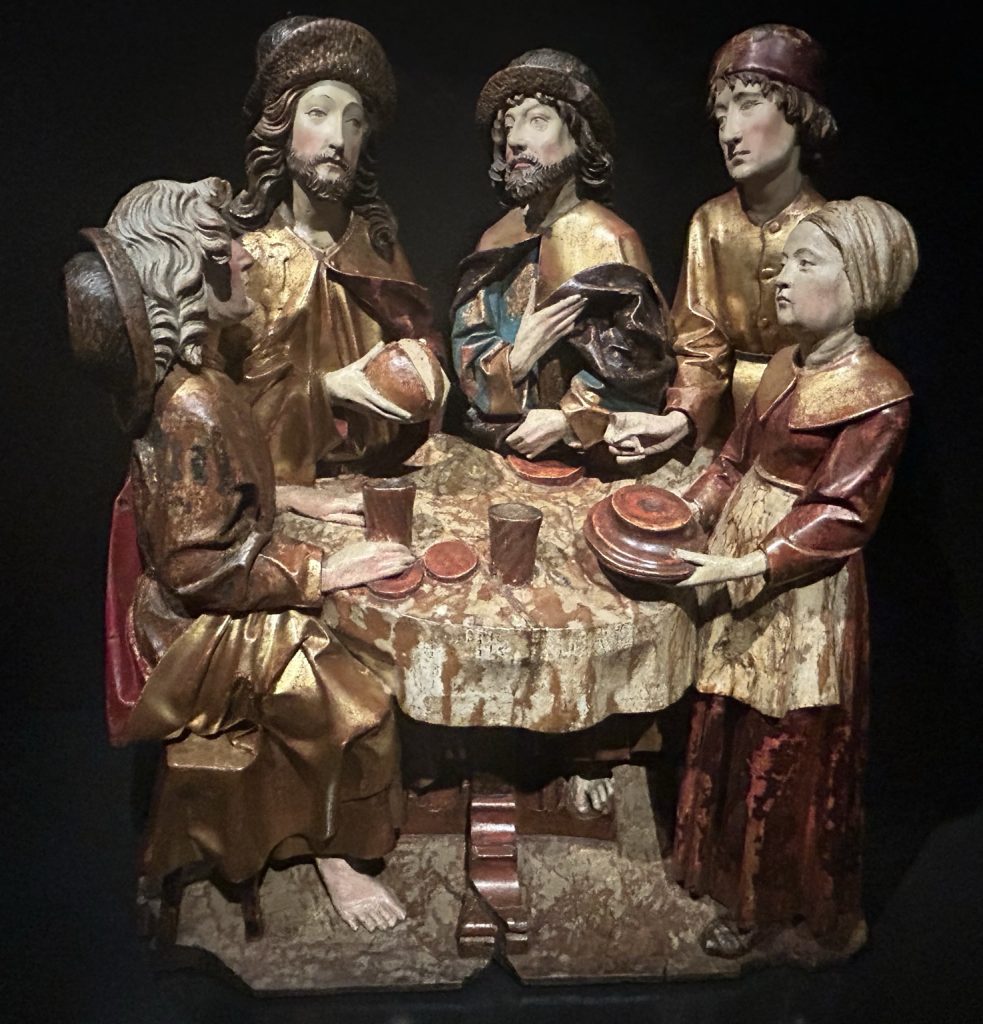 Wood sculpture of Jesus with apostles at dinner n the Riiksmuseum in Amsterdam