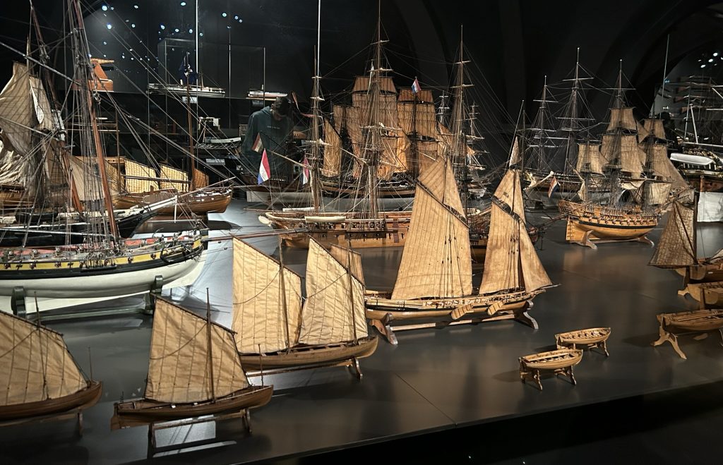 Room of ship models in the Riiksmuseum in Amsterdam