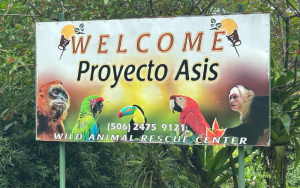 Welcome sign to Proyecto Asis near La Fortuna in Costa rica
