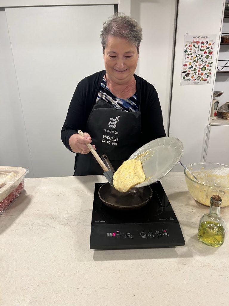 Carol making tortillas