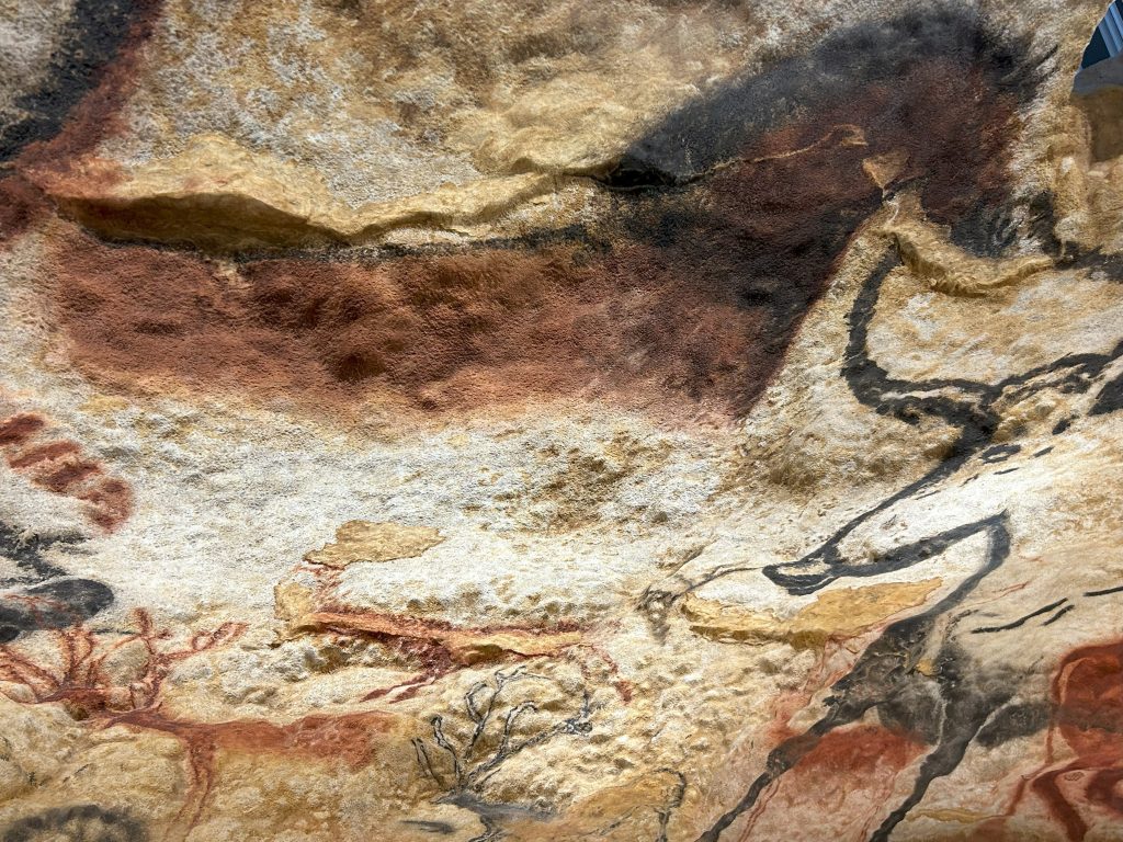 Painting of a horse in Lascaux IV in the Dordogne region of France