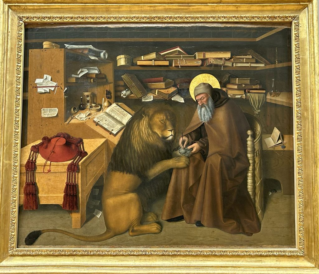 St. Jerome in his study--painting in the Louvre in Paris
