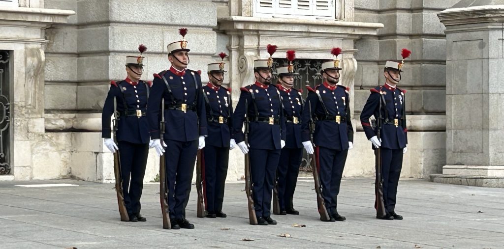 Changing of guard in front of Royal Palace in madrid