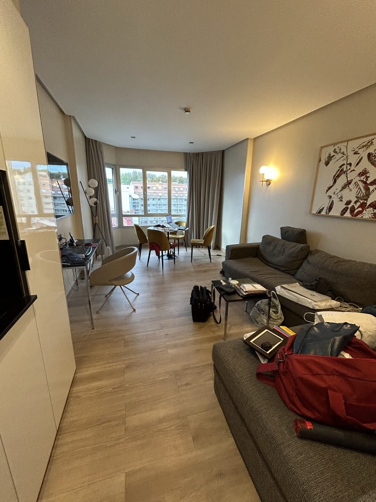 Living room at ApartoSuites Jardines de Sabatini in Madrid