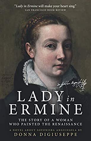 The cover shows a Renaissance-style portrait of a young woman with a subtle, reserved smile, wearing a black dress with a white collar, set against a dark backdrop.