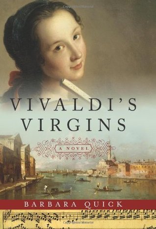 A serene cover depicting a young woman in period attire holding a flute, set against a backdrop of Venice with its famous waterways and historical architecture.