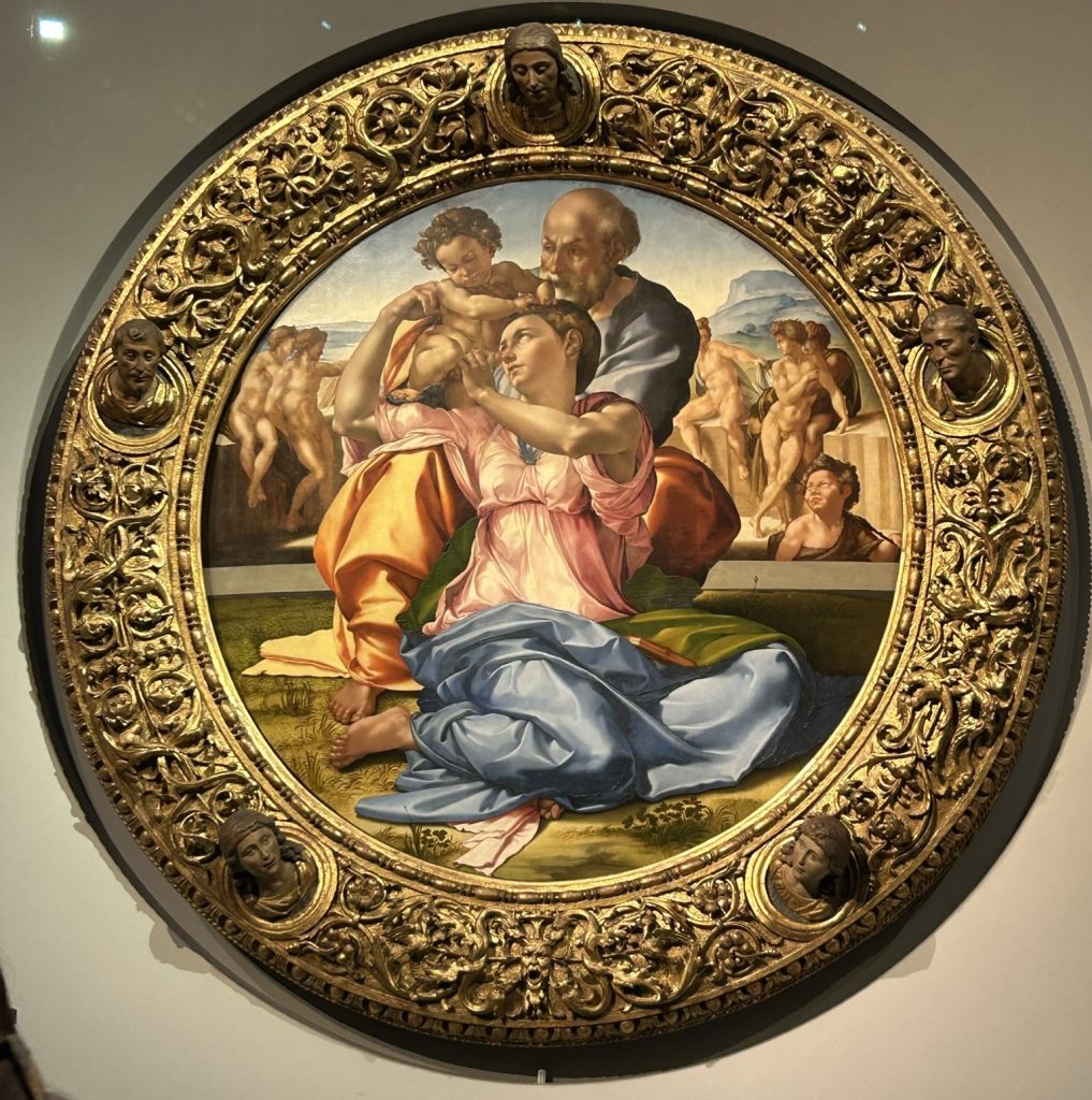 Doni Tondo by Michelangelo in the Uffizi Gallery in Florence.
