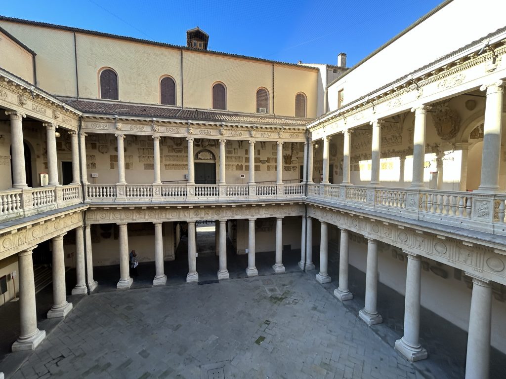 Two story colonnade at the Palazzo Po at the University of Padua
