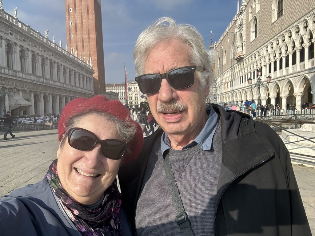 Carol Cram and Gregg Simpson in the Piazza San Marco in Venice