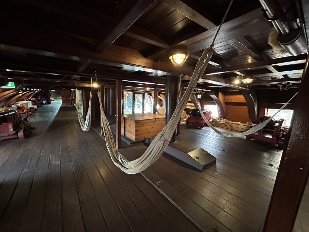 Interior of Amsterdam tall ship at the National Maritime Museum in Amsterdam