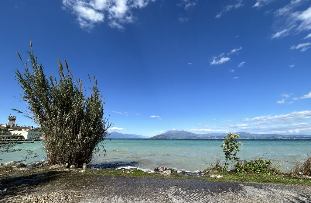 View of sparkling Lake Garda from our parking place near Sirmione