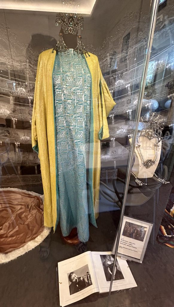 Costume worn by Maria Callas displayed in Sirmione on Lake Garda in northern Italy