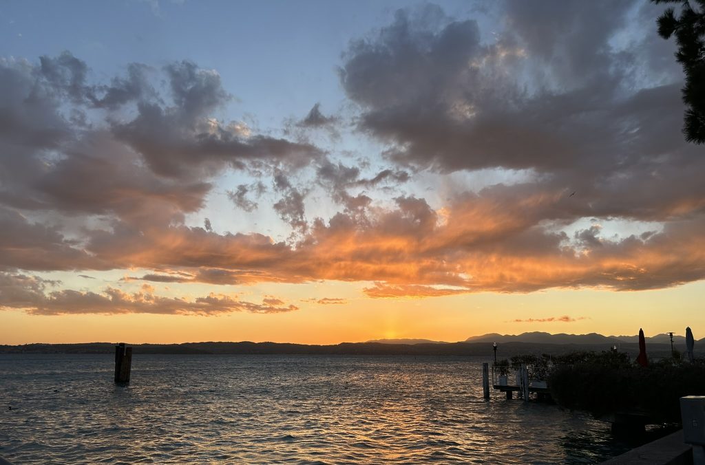Sunset over Lake Garda in April 2024